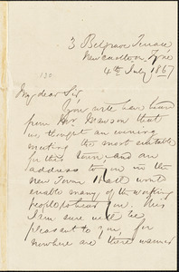 Letter from J.H. Rutherford, Newcastle on Tyne, [England], to William Lloyd Garrison, 1867 July 4th