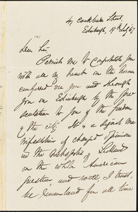 Letter from James Robie, Edinburgh, [Scotland], to William Lloyd Garrison, [18]67 July 19th