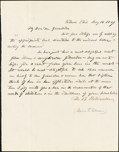 Letter from Marius Racine Robinson, Salem, Ohio, to William Lloyd Garrison, 1869 Aug[ust] 16