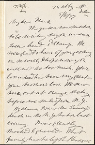 Letter from Alfred Webb, Dublin, [Ireland], to Francis Jackson Garrison, [18]77 [June 5]