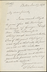 Letter from Samuel Edmund Sewall, Boston, [Massachusetts], to William Lloyd Garrison, 1878 Nov[ember] 17