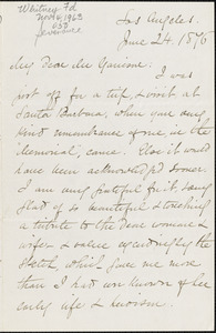 Letter from Caroline Maria Seymour, Los Angeles, [California], to William Lloyd Garrison, 1876 June 24