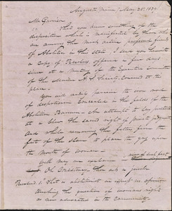 Letter from E. Southwick, Augusta, M[ain]e, to William Lloyd Garrison, 1839 May 25