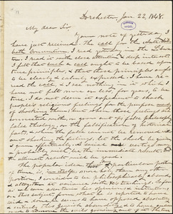 Letter from Increase S. Smith, Dorchester, [Boston, Massachusetts], to William Lloyd Garrison, 1848 Jan[uary] 22