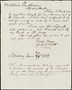 Letter from Gerrit Smith, Peterboro, [New York], to William Lloyd Garrison, 1853 June 28th
