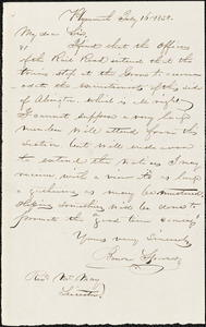 Letter from Bourne Spooner, Plymouth, [Massachusetts], to Samuel May, 1858 July 16