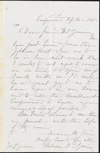 Letter from Rebecca Buffum Spring and Marcus Spring, Eagleswood, [Perth Amboy, New Jersey], to William Lloyd Garrison, 1858 Sep[tember] 26