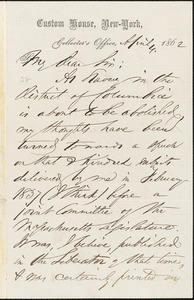 Letter from Henry Brewster Stanton, [New York, New York], to William Lloyd Garrison, 1862 April 4