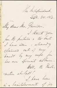 Letter from Theodore Tilton, [New York, New York], to William Lloyd Garrison, 1862 Sept[ember] 24