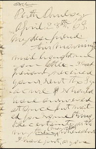Letter from Theodore Dwight Weld, Perth Amboy, [New Jersey], to William Lloyd Garrison, [18]63 April 28th