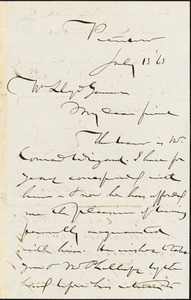 Letter from Gerrit Smith, Peterboro, [New York], to William Lloyd Garrison, [18]63 July 13.