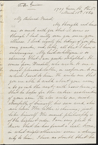 Letter from Mary Grew, Phila[delphia, Pennsylvania], to William Lloyd Garrison, 1864 March 15th