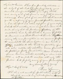 Letter from Bourne Spooner, Plym[outh, Massachusetts], to William Lloyd Garrison, 1864 Aug[ust] 3