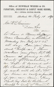 Letter from Newman Weeks, Rutland, [Vermont], to William Lloyd Garrison, 1870 Feb[ruar]y 10