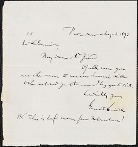 Letter from Gerrit Smith, Peterboro, [New York], to William Lloyd Garrison, 1872 Aug[ust] 2