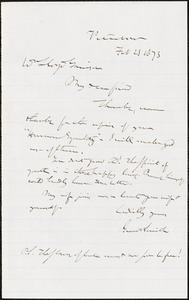 Letter from Gerrit Smith, Peterboro, [New York], to William Lloyd Garrison, 1873 Feb[ruary] 23