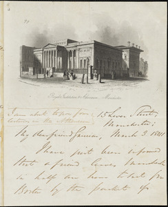 Letter from George Thompson, Manchester, [England], to William Lloyd Garrison, 1841 March 3