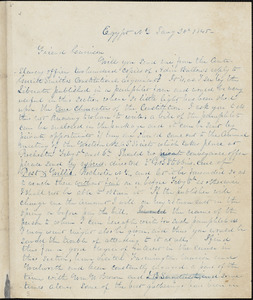 Letter from Giles Badger Stebbins, Egypt, N[ew] Y[ork], to William Lloyd Garrison, 1845 Jan[uar]y 20