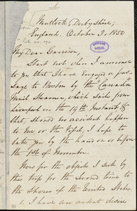 Letter from George Thompson, Matlock, Derbyshire, England, to William Lloyd Garrison, 1850 October 3