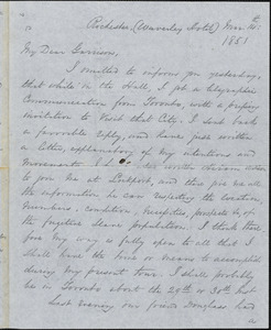 Letter from George Thompson,Rochester, [New York], to William Lloyd Garrison, 1851 Mar[ch] 14th