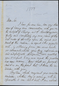 Letter from Henry Orne Stone, Cambridge, [Massachusetts], to William Lloyd Garrison, 1853 April 5