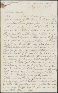 Letter from George Sunter, London, [Ontario], to William Lloyd Garrison, 1854 May 7th