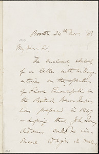 Letter from Charles Sumner, Boston, [Massachusetts], to William Lloyd Garrison, [18]63 Nov[ember] 24th