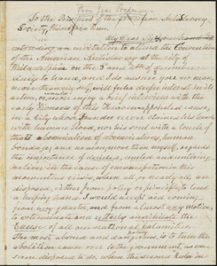 Letter from Jesse Stedman to William Lloyd Garrison, [1863?]