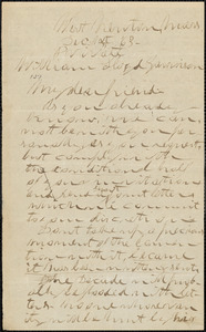 Letter from Theodore Dwight Weld, West Newton, Mass[achusetts], to William Lloyd Garrison, [18]63 Dec[ember] 1st