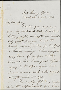 Letter to Oliver Johnson, New York, [New York], to Samuel May, 1864 Oct[ober] 31