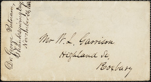 Letter from George Putnam, Roxbury, [Boston, Massachusetts], to William Lloyd Garrison, 1864 Nov[ember] 24