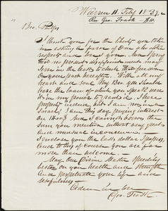 Letter from George Trask, Warren, [Massachusetts], to Amos Augustus Phelps, 1839 Feb[ruar]y 11