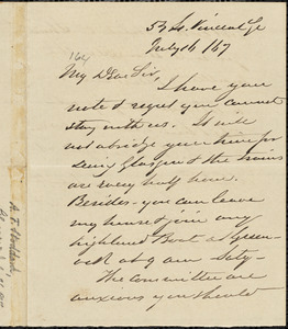 Letter from Arthur Francis Stoddard, [Glasgow, Scotland], to William Lloyd Garrison, [18]67 July 16