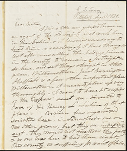 Letter from Charles Turner, Pittsfield, [Massachusetts], to Amos Augustus Phelps, 1839 Aug[ust] 3[r]d