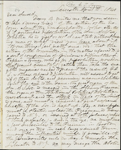 Letter from Charles Turner, Leicester, [Massachusetts], to Amos Augustus Phelps, 1840 April 10