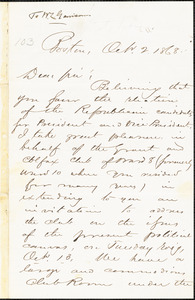 Letter from Giles Badger Stebbins, Boston, [Massachusetts], to William Lloyd Garrison, 1868 Oct[ober] 2