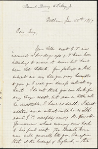 Letter from Edmund Quincy, Dedham, [Massachusetts], to Samuel May, 1869 Jan[uary] 28th