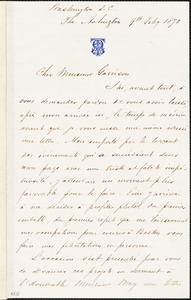 Letter from Alexander Tate, Washington, D[istrict of] C[olumbia], to William Lloyd Garrison, 1870 Feb[ruar]y 9th
