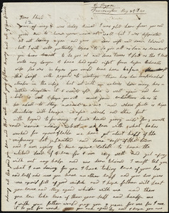 Letter from Clarissa Bodwell Phelps Tyron, Farmington, [Massachusetts], to Amos Augustus Phelps, 1840 May 27