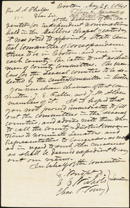 Letter from Charles Turner Torrey, Elizur Wright, and Curtis C. Nichols, Boston, [Massachusetts], to Amos Augustus Phelps, 1840 May 29