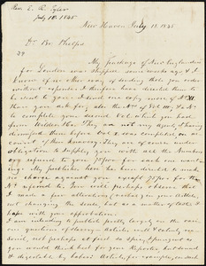 Letter from Edward Royall Tyler to Amos Augustus Phelps, 1845 July 18