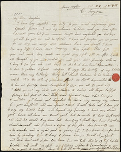 Letter from Clarissa Bodwell Phelps, Farmington, [Connecticut], to Amos Augustus Phelps, 1840 Oct[ober] 24