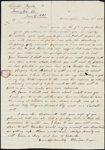 Letter from Clarissa Bodwell Phelps, Farmington, [Connecticut], to Amos Augustus Phelps, 1841 June 17