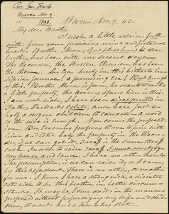 Letter from George Trask, Warren, [Massachusetts], to Amos Augustus Phelps, 1843 Nov[ember] 9
