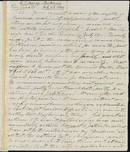 Letter from Charles Turner Torrey, Baltimore, [[Maryland], to Amos Augustus Phelps, 1844 July 28
