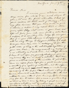 Letter from Elizur Timothy Washburn, Hartford, [Connecticut], to Amos Augustus Phelps, [1827] January 29th