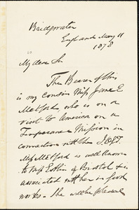 Letter from Francis James Thompson, Bridgewater, England, to William Lloyd Garrison, 1878 May 11