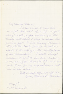 Letter from Hannah E. Stevenson, [Boston, Massachusetts], to William Lloyd Garrison, [1876] May 7th