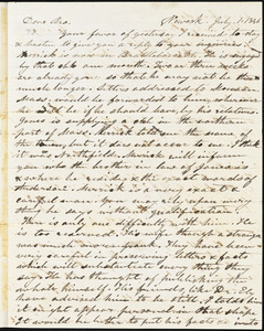 Letter from Almon Underwood, Newark, [New Jersey], to Amos Augustus Phelps, 1846 July 1st