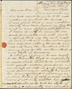 Letter from Jonathan Ward, Abington, [Massachusetts], to Amos Augustus Phelps, 1839 August 29th